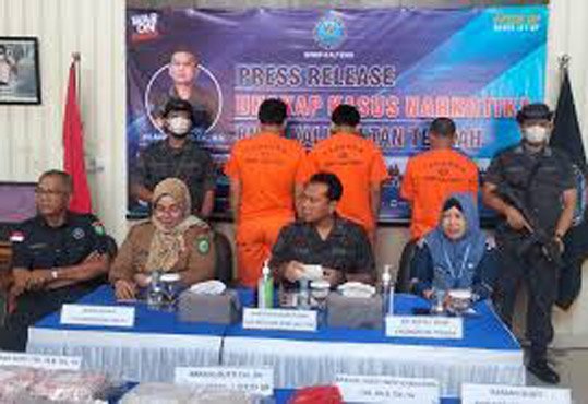Ungkap Kasus Narkotika, BNNP Kalteng Gelar Press Release